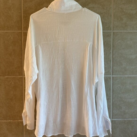 Diosun Women’s White Ivory Long Sleeve Button-Down Shirt Casual 2X - Picture 7 of 9